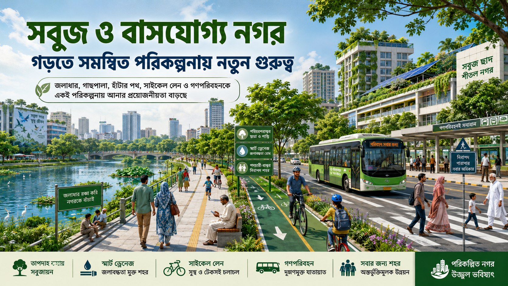 সবুজ ও বাসযোগ্য নগর গড়তে সমন্বিত পরিকল্পনায় নতুন গুরুত্ব
